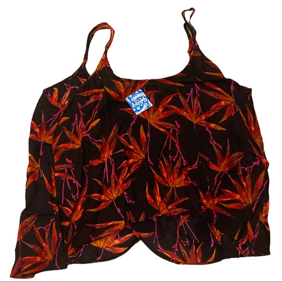 NWT Intimately FREE PEOPLE Black Comb Floral Tank - Picture 2 of 3